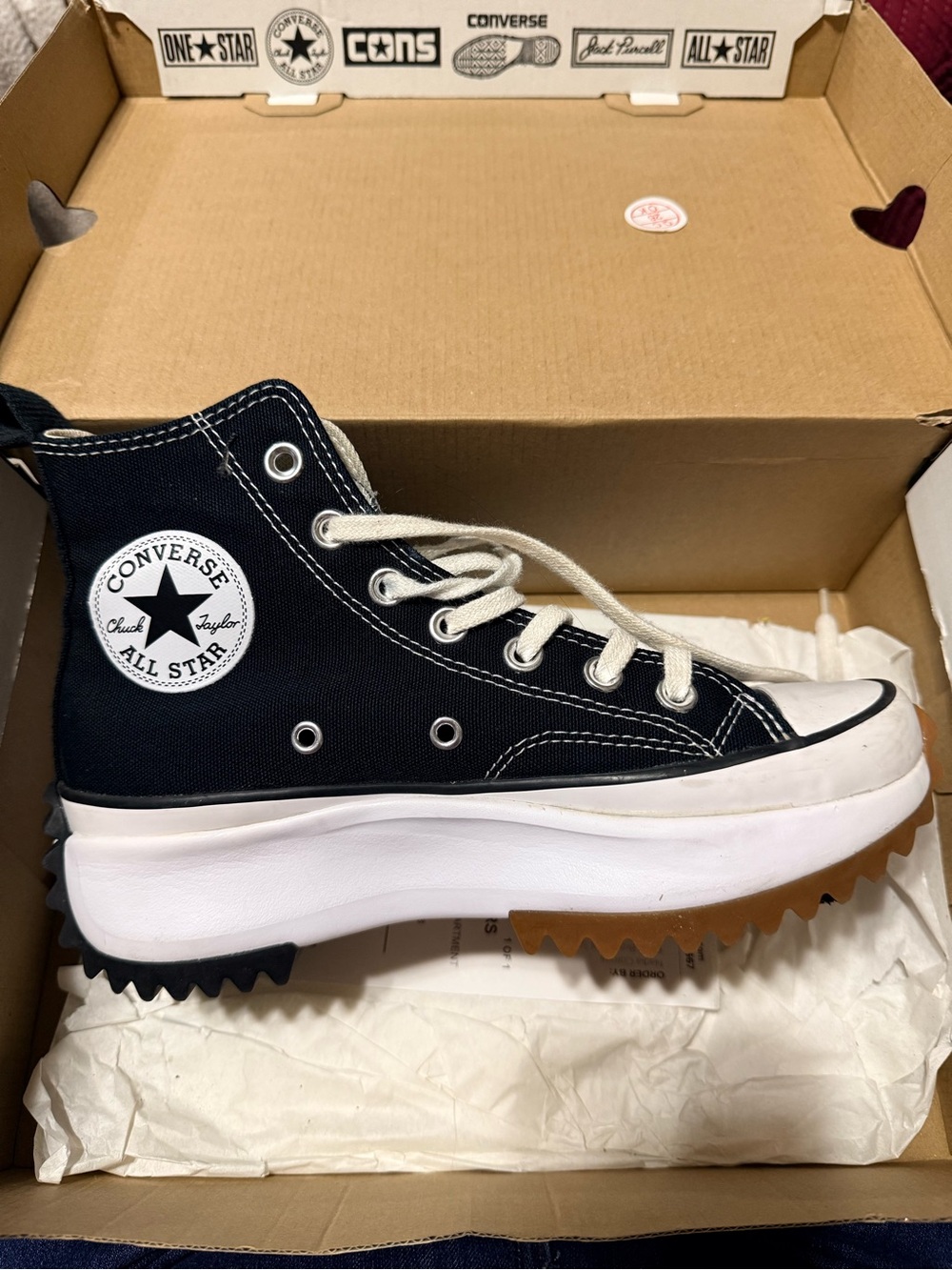 Converse Black & White Platform Run Star Hike High Top Sneakers